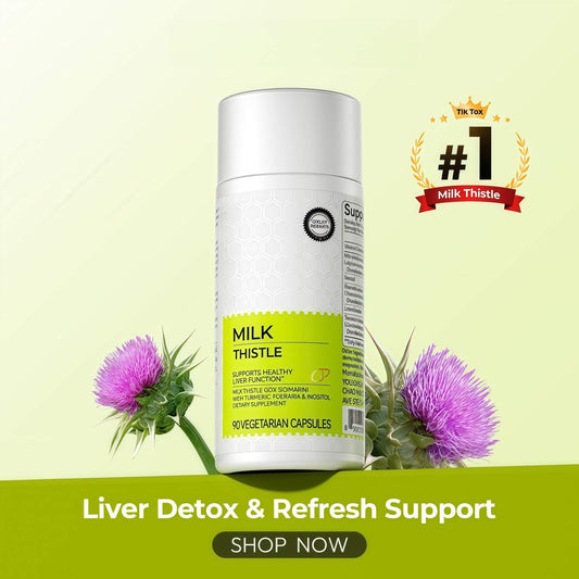 Milk Thistle Liver Detox & Colon Cleanse, Natural Liver Health Support ,90 Capsules silymarin