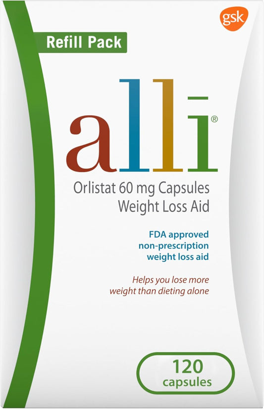 Non Prescription Weight Loss Aid, 120 Count Refill Pack,60 mg Capsules